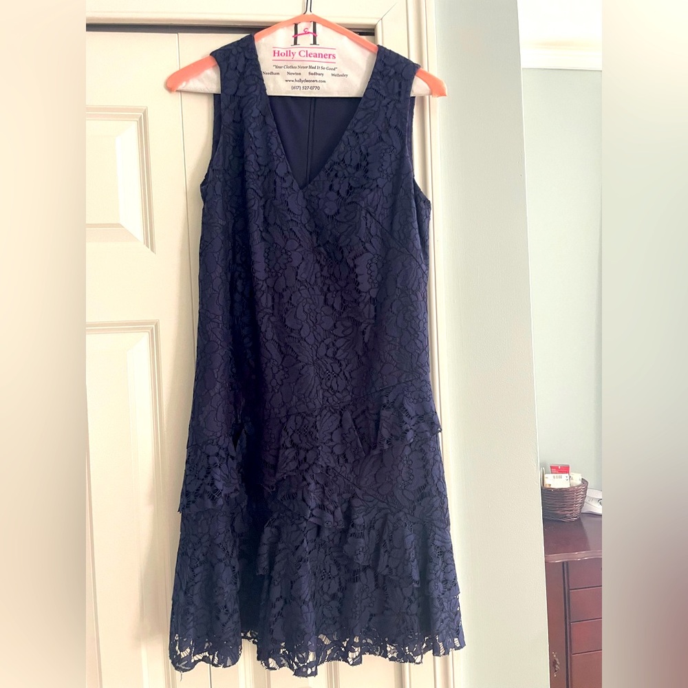 Eliza J Navy lace dress worn once. Size 2